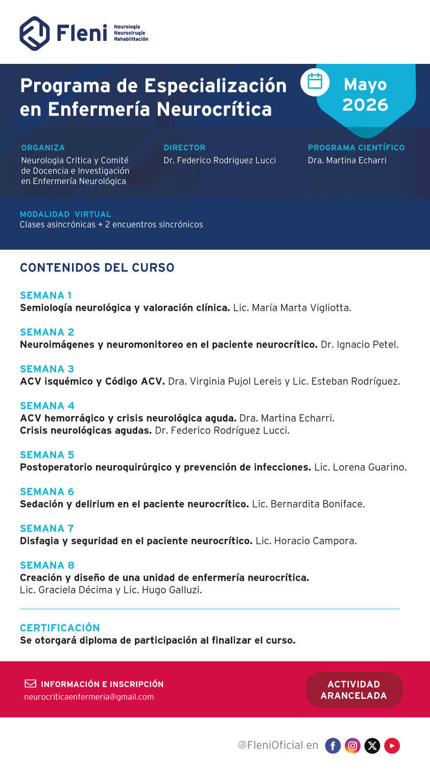 Programa de Especialización en Enfermería Neurocrítica 1 Fleni
