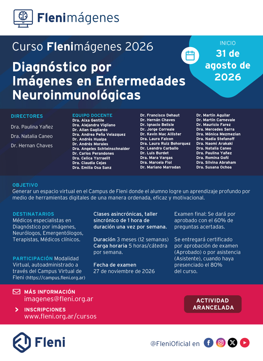 Curso Flenimágenes 2026: Diagnóstico por Imágenes en Enfermedades Neuroinmunológicas 1 Fleni